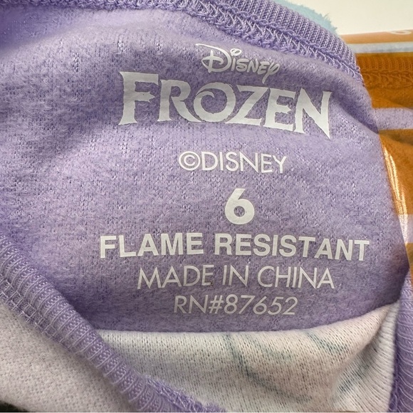 Disney Frozen Robe & 2 Pc Pajamas Girls' Size 6 Lilac & Blue Multi MSRP $60 NWT - Picture 5 of 8